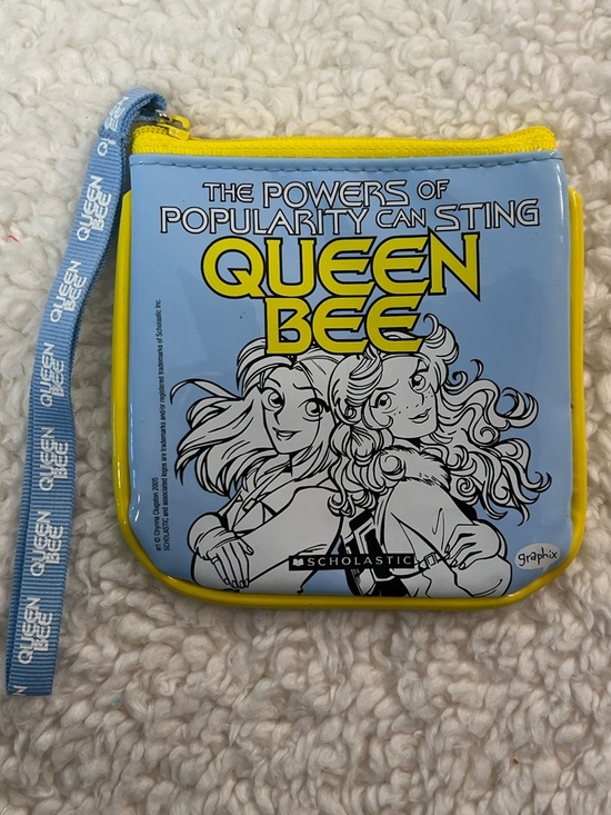 Scholastic Other - Scholastic "Queen Bee" Blue and Yellow Wristlet Pouch